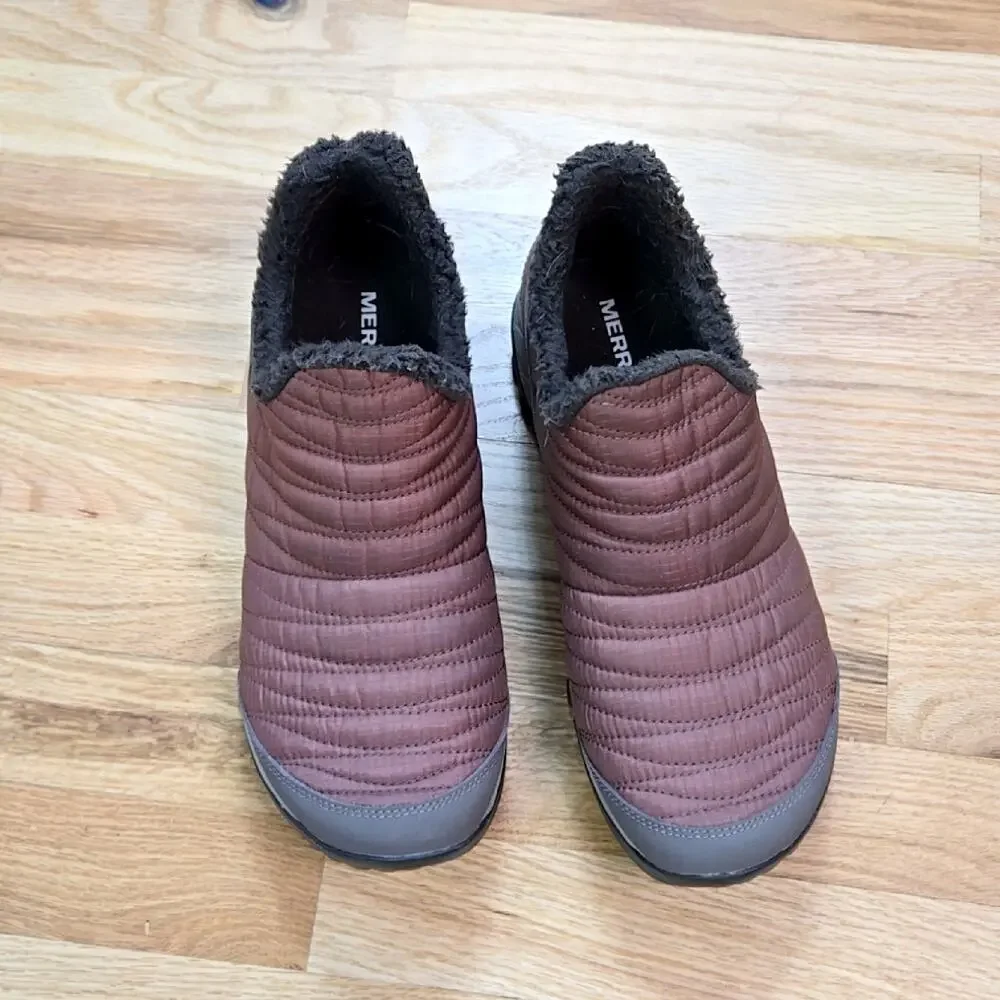 Merrell Antora Women’s Marron Quilted Fleece-Lined Sneaker Mocs Size 10